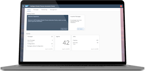 SAP Intelligent RPA 為企業增強功能，將工作流程自動完成。